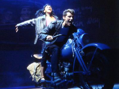 Motorcycle scene from "Whistle down the wind"